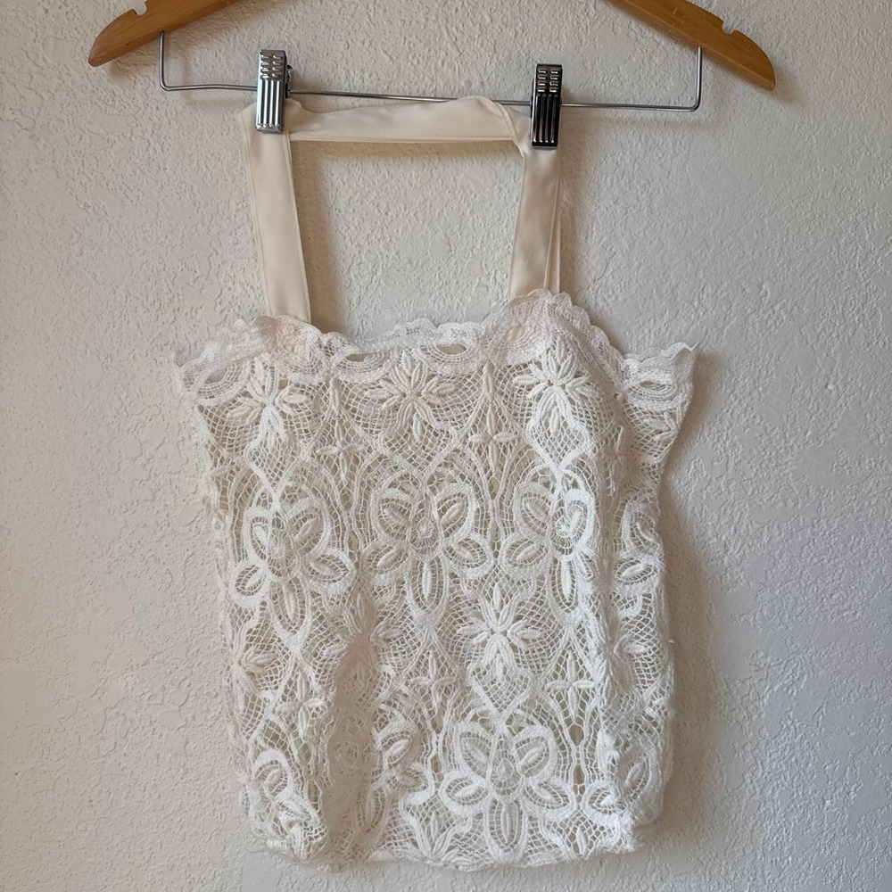 White Floral Lace Sheer Tote Bag Boho Coquette Edwardian Fairycore Purse